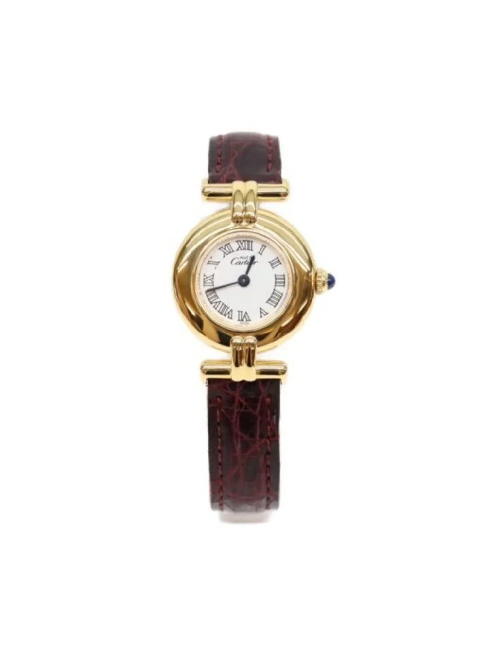 Cartier Must Colise Vermeil SM White Roman Dial Leather Quartz